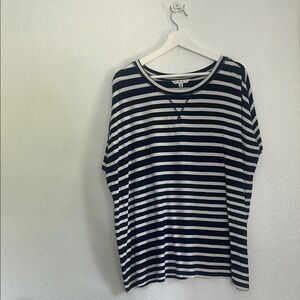 CAbi Navy and White Striped Tee
